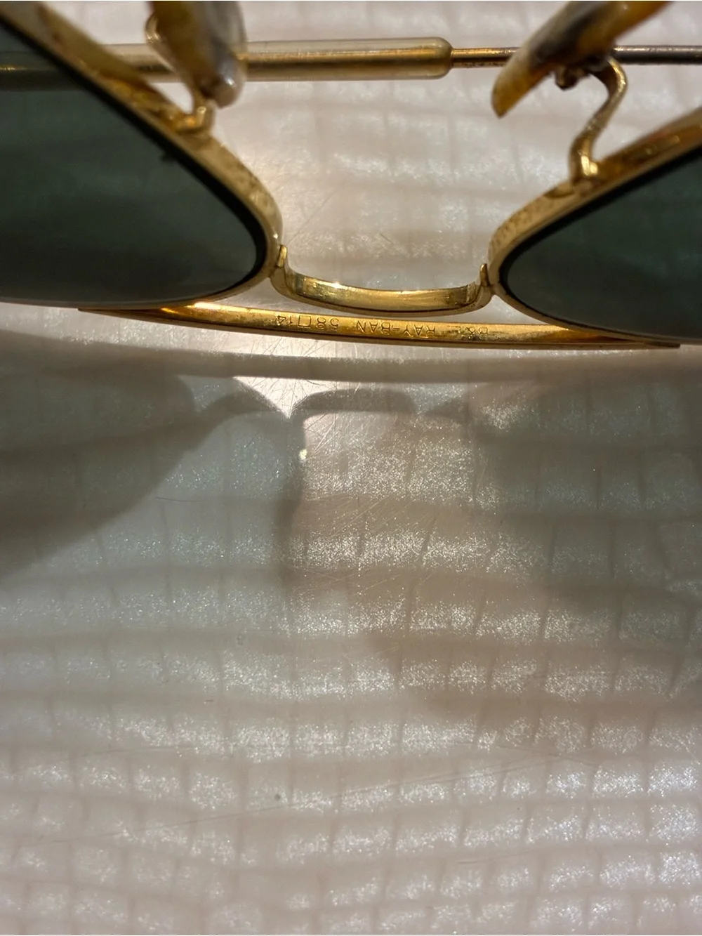 Ray-Ban Gold Aviator Sunglasses with Dark  Lenses 58-14